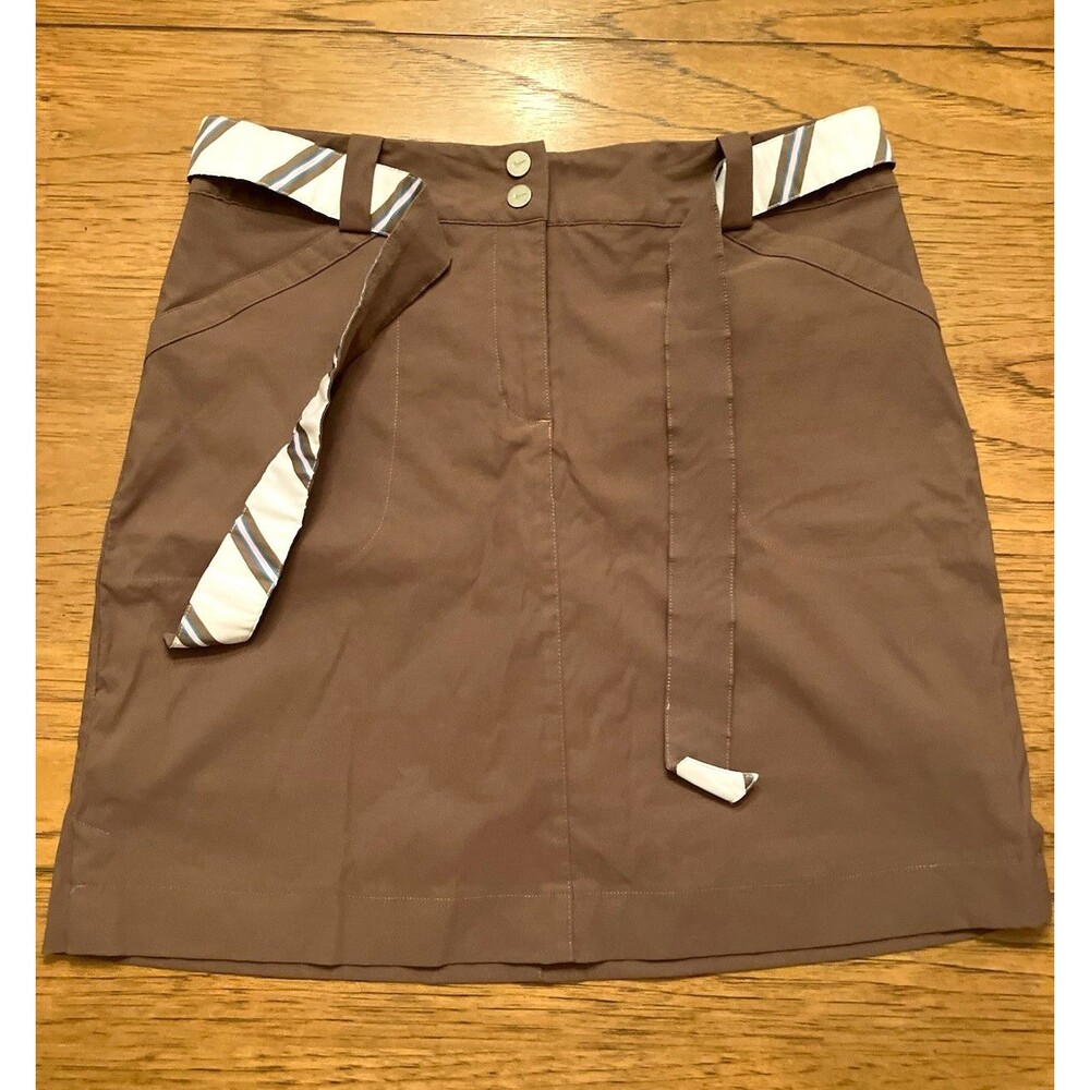 Nike Golf Nike Fit Dry Women's Skort Pockets Stretch Brown White Size 8